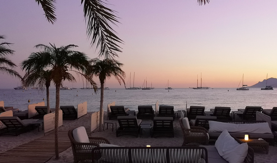 Bay of Cannes in the sunset