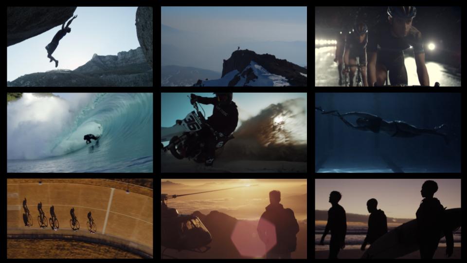 title illustration: split screen image of various sports action